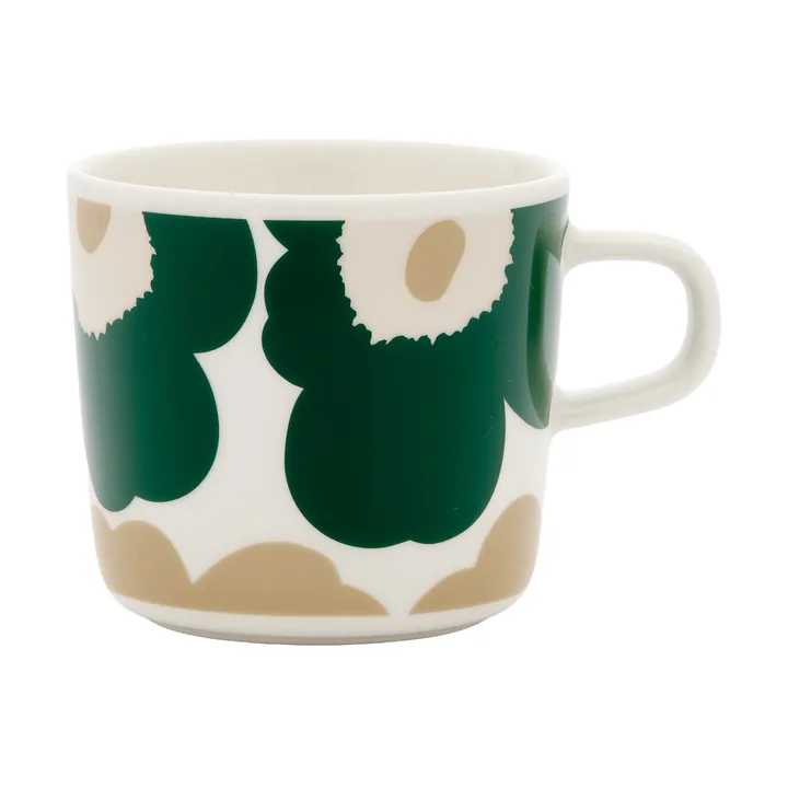 Taza de café Unikko 20 cl - White-dark green-beige-light sand - Marimekko
