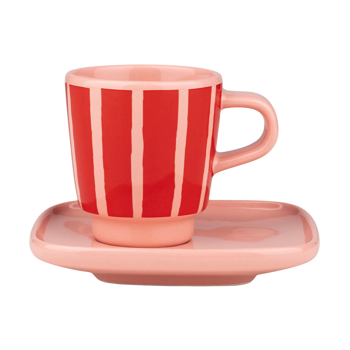 Taza de espresso Piccolo con plato, Salmon red-orange red, 5 cl Marimekko
