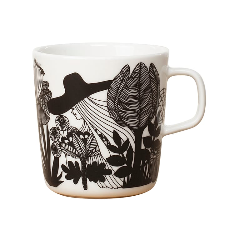 Taza de té Siirtolapuutarha 4 dl - negro-blanco-rosa - Marimekko