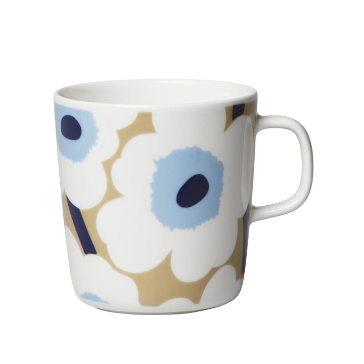 Taza de té Unikko 40 cl - beige-blanco crudo-azul - Marimekko