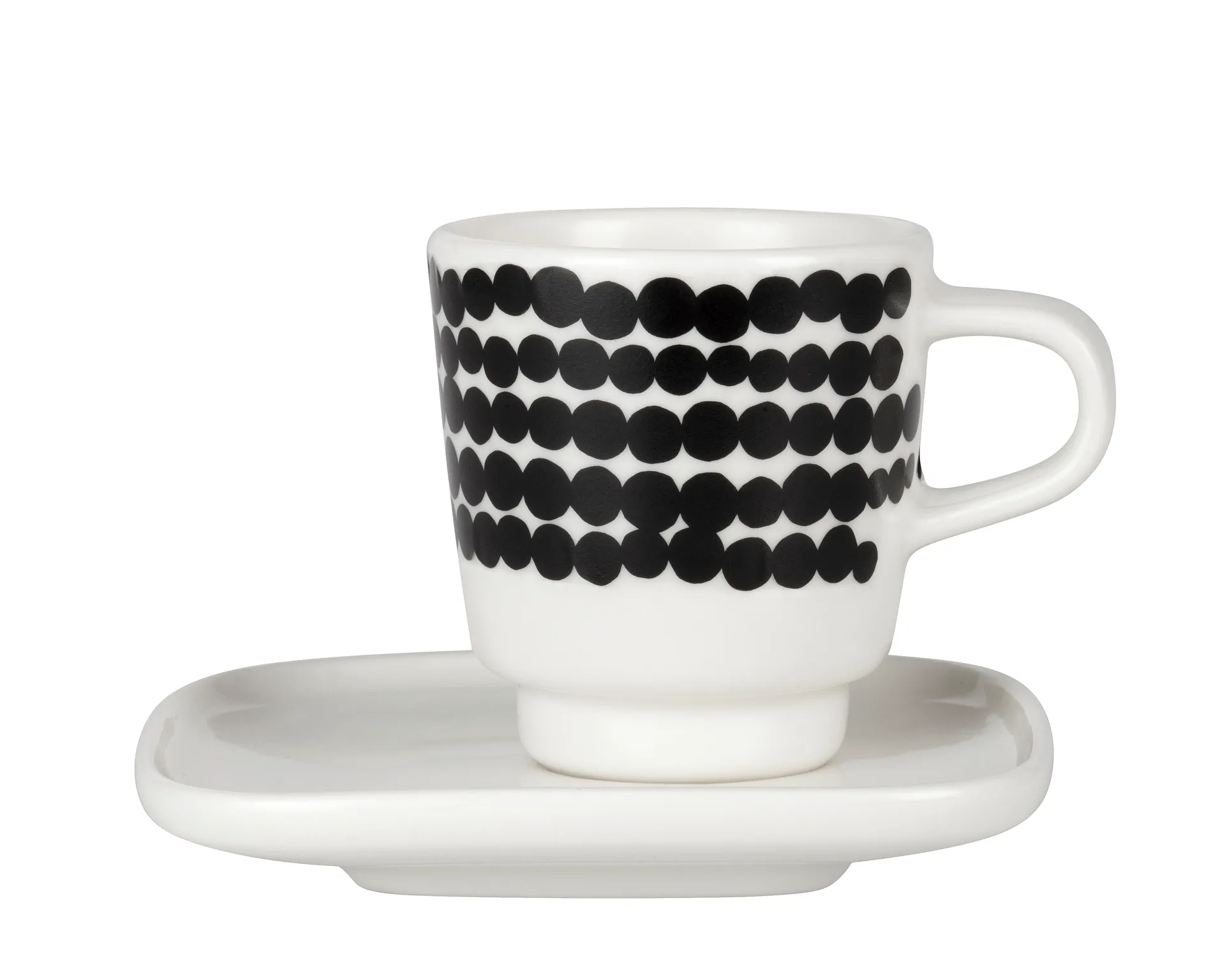 Taza espresso Räsymatto, negro-blanco Marimekko