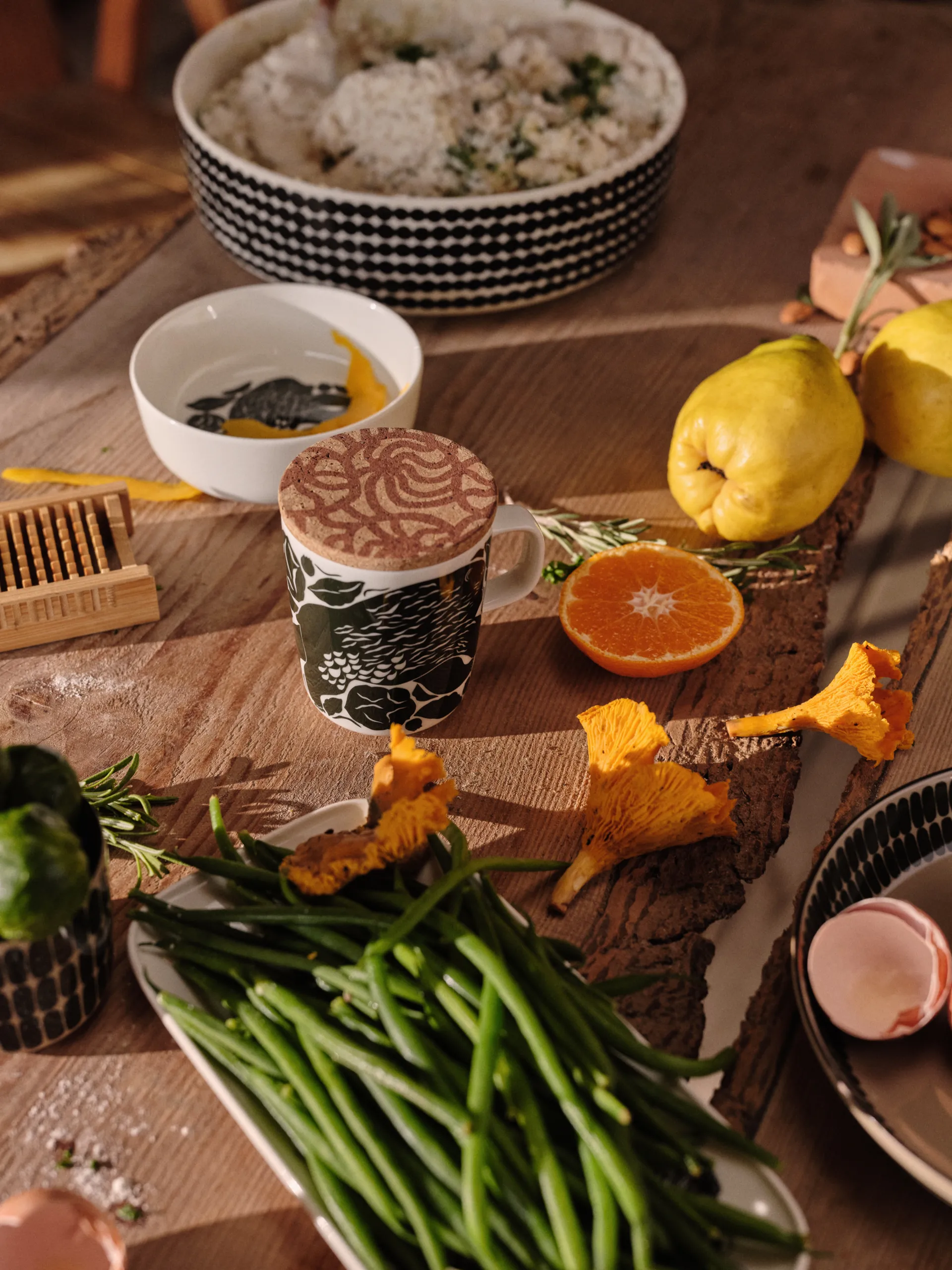 Taza Karhuemo 2,5 dl, blanco-verde oscuro Marimekko