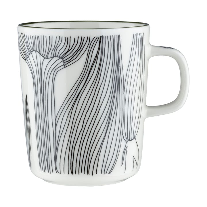 Taza Kukat Puhkeavat 25 cl - Blanco-verde bosque-negro - Marimekko