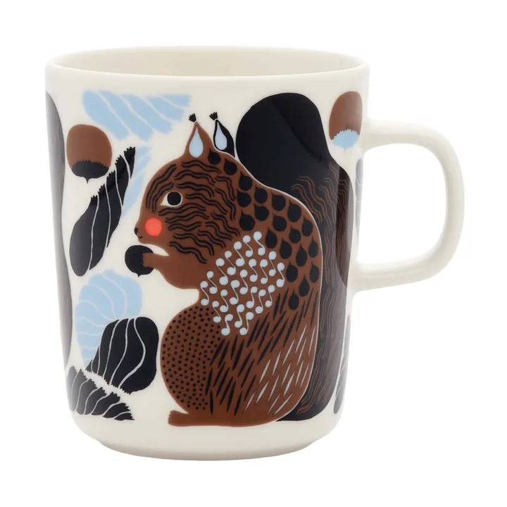 Taza Kurre 25 cl - Blanco-marrón-negro-azul claro - Marimekko