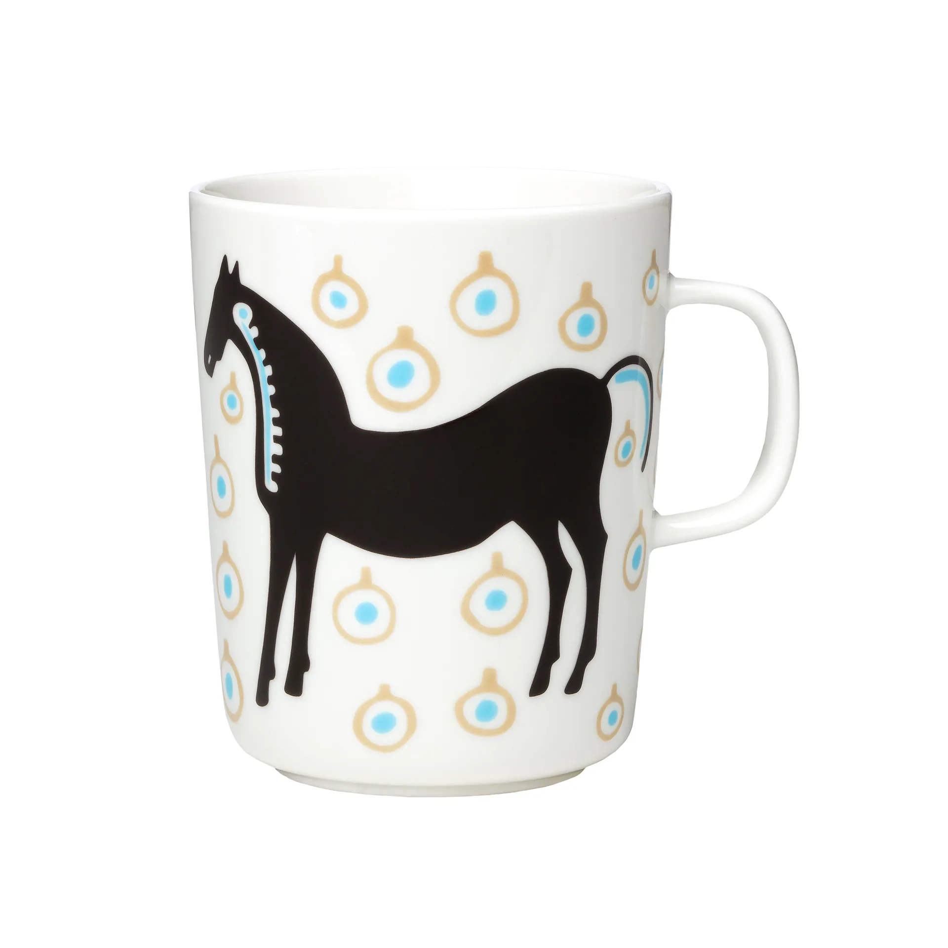Taza Musta Tamma 25 cl, blanco-marrón-beige Marimekko