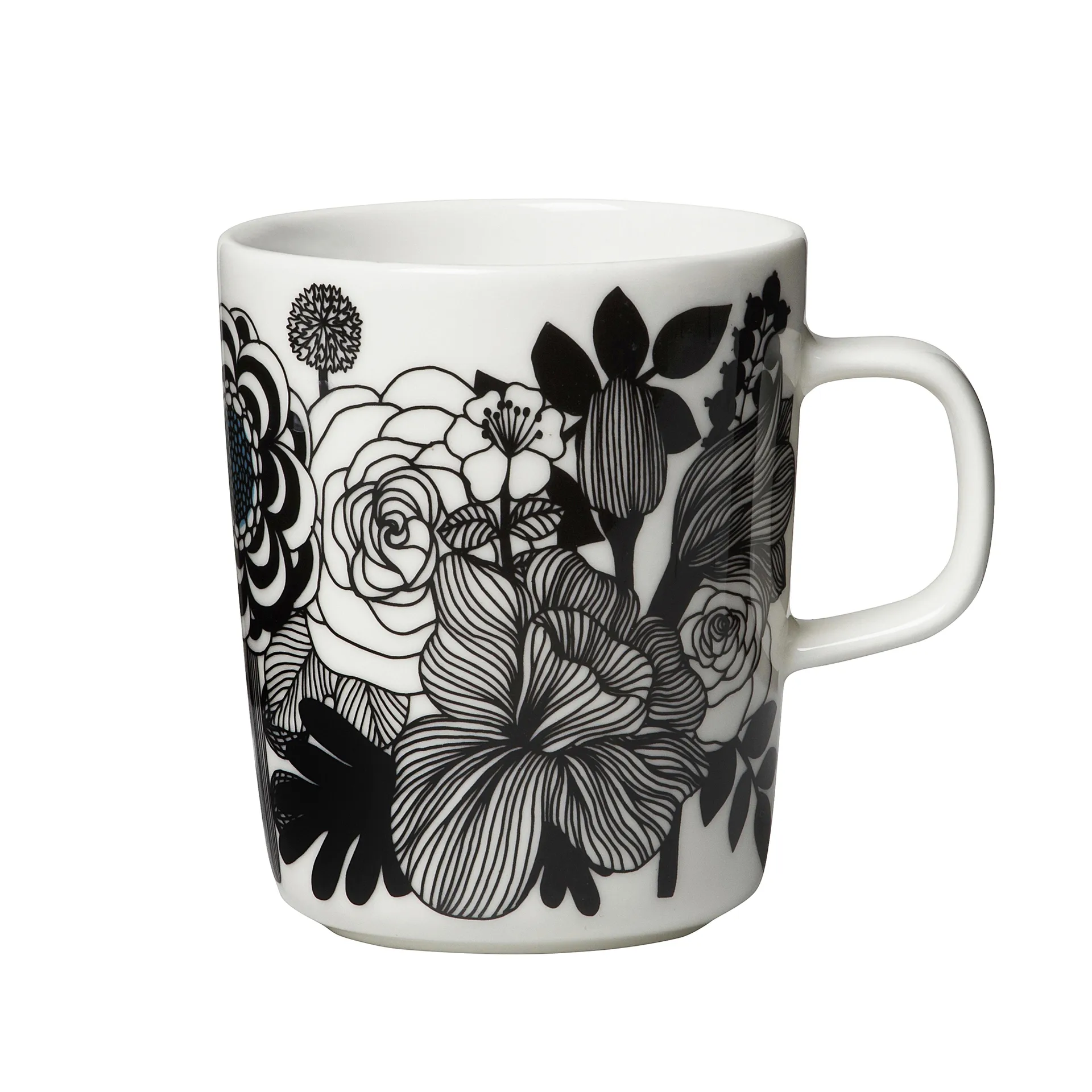 Taza Siirtolapuutarha 2,5 dl, Blanco-negro (finlandia 100 años) Marimekko