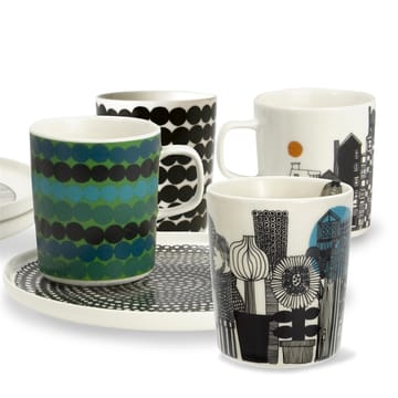 Taza Siirtolapuutarha 2,5 dl - negro-naranja - Marimekko