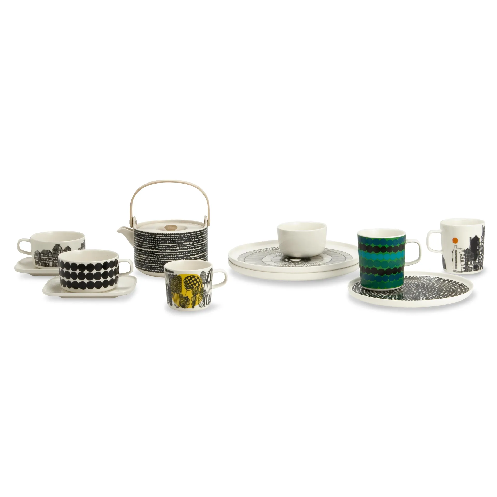 Taza Siirtolapuutarha 2,5 dl, negro-naranja Marimekko