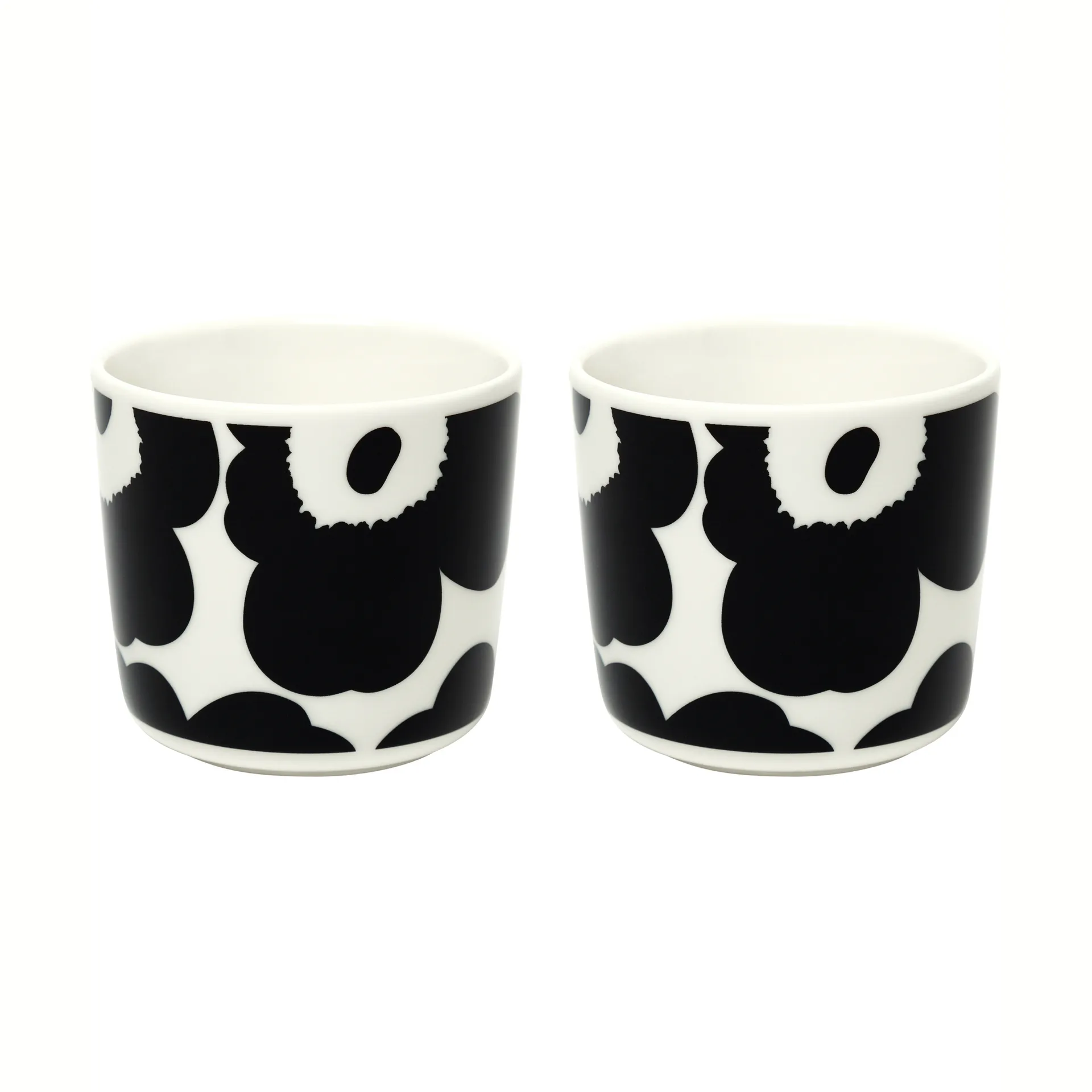 Taza sin asa Unikko 20 cl, 2 unidades, blanco-negro Marimekko