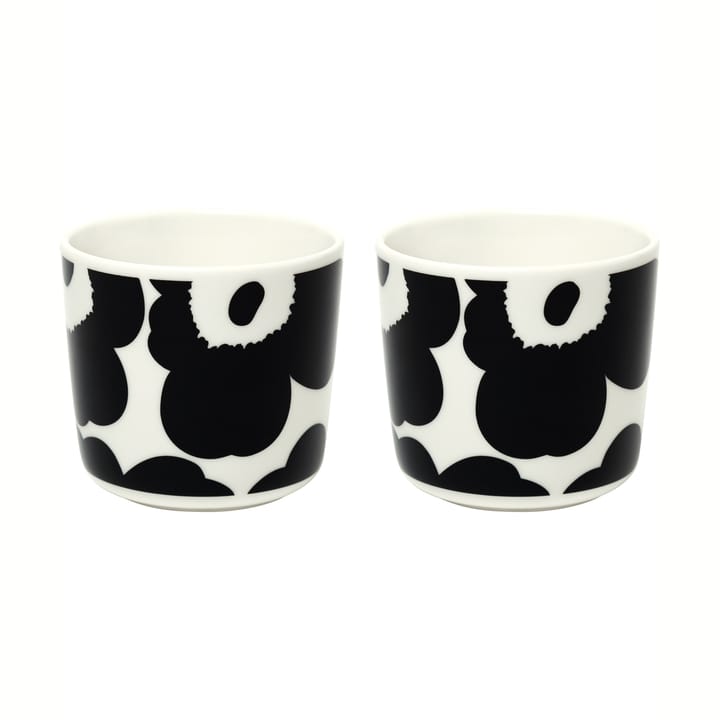Taza sin asa Unikko 20 cl, 2 unidades - blanco-negro - Marimekko