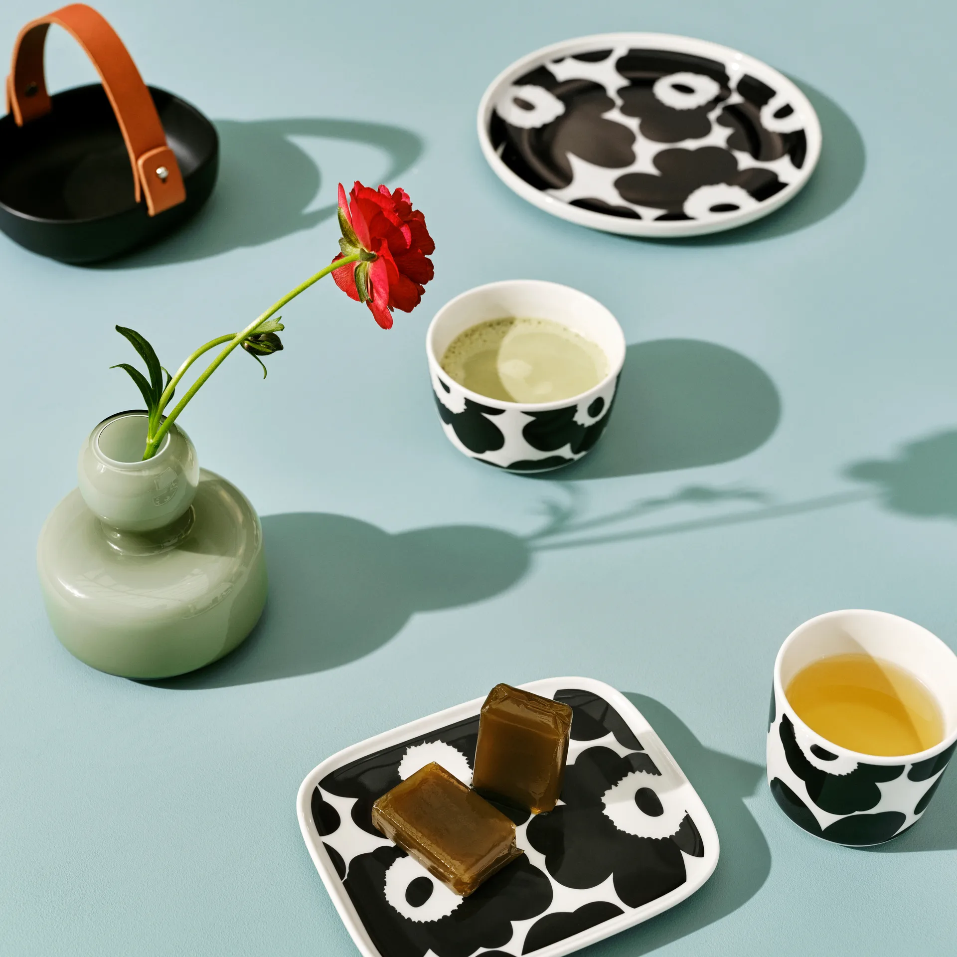 Taza sin asa Unikko 20 cl, 2 unidades, blanco-negro Marimekko