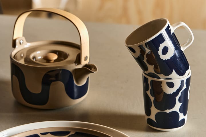 Taza Unikko 25 cl, Blanco-azul oscuro Marimekko