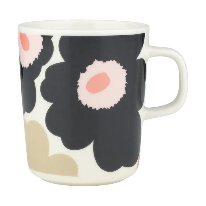 Taza Unikko 25 cl - Off white-charcoal-sand-pink - Marimekko