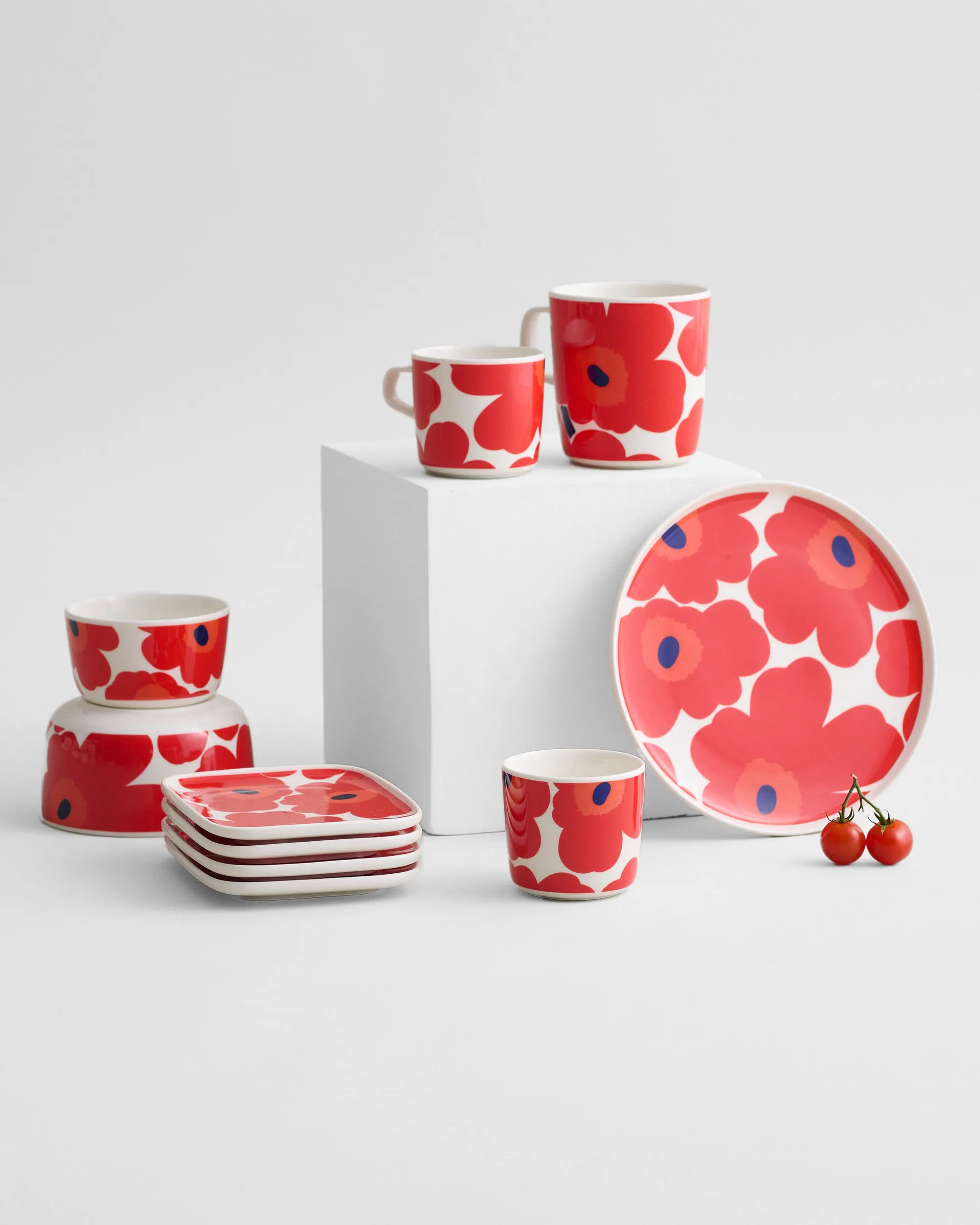 Taza Unikko 25 cl, rojo-blanco Marimekko