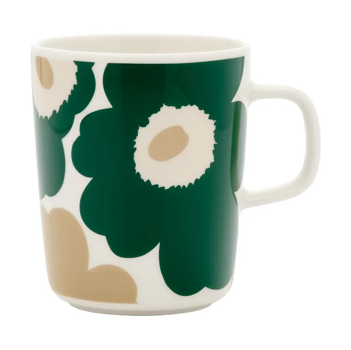 Taza Unikko 25 cl - White-dark green-beige-light sand - Marimekko