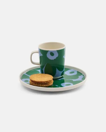 Taza Unikko 25 cl - White-verde-azul claro - Marimekko
