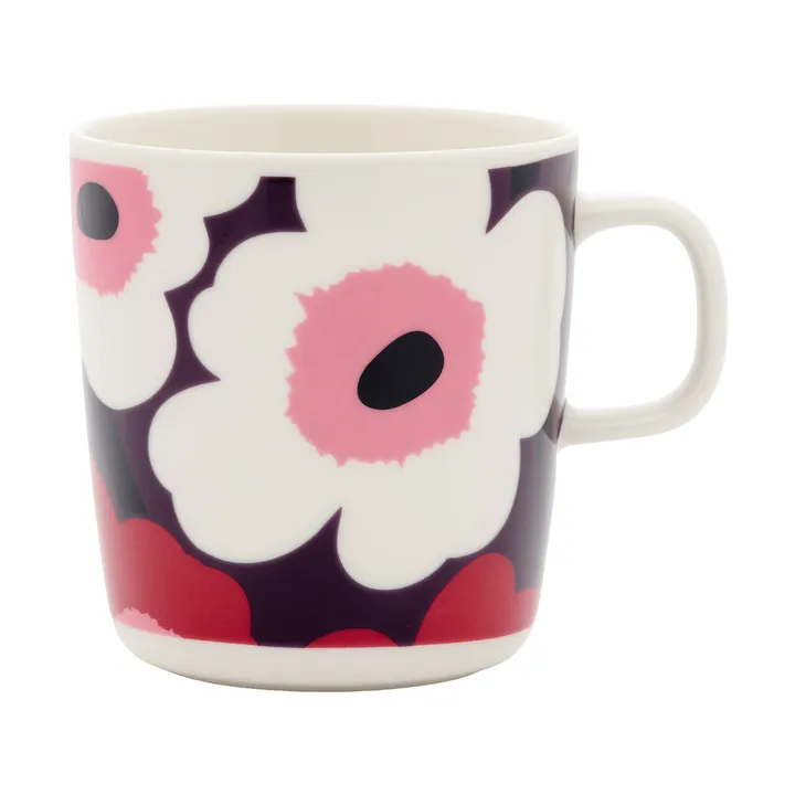Taza Unikko 40 cl - Blanco-ciruela-arándano-rosa - Marimekko