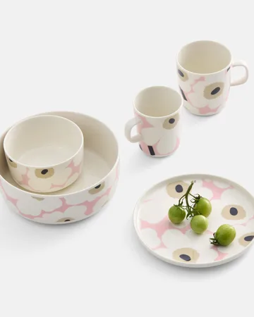 Taza Unikko 40 cl - Off white-pink-sand-charcoal - Marimekko