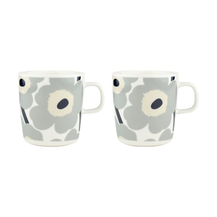 Taza Unikko 40 cl, pack de 2 - White-light grey-sand-dark blue - Marimekko