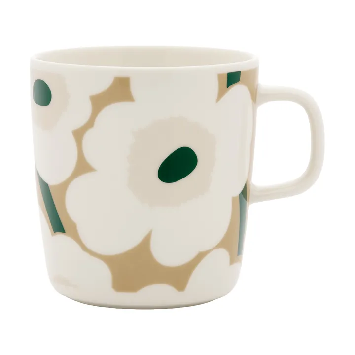 Taza Unikko 40 cl - White-beige-light sand-dark green - Marimekko