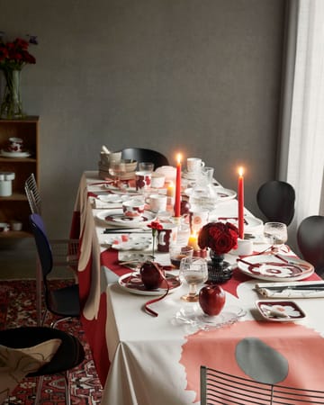 Taza Unikko 60 aniversario 25 cl + plato 12x15 cm - White-dark cherry-ash grey - Marimekko