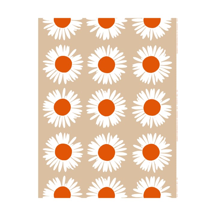 Tela Auringonkukka para exterior - Beige-Off white-tomato red - Marimekko