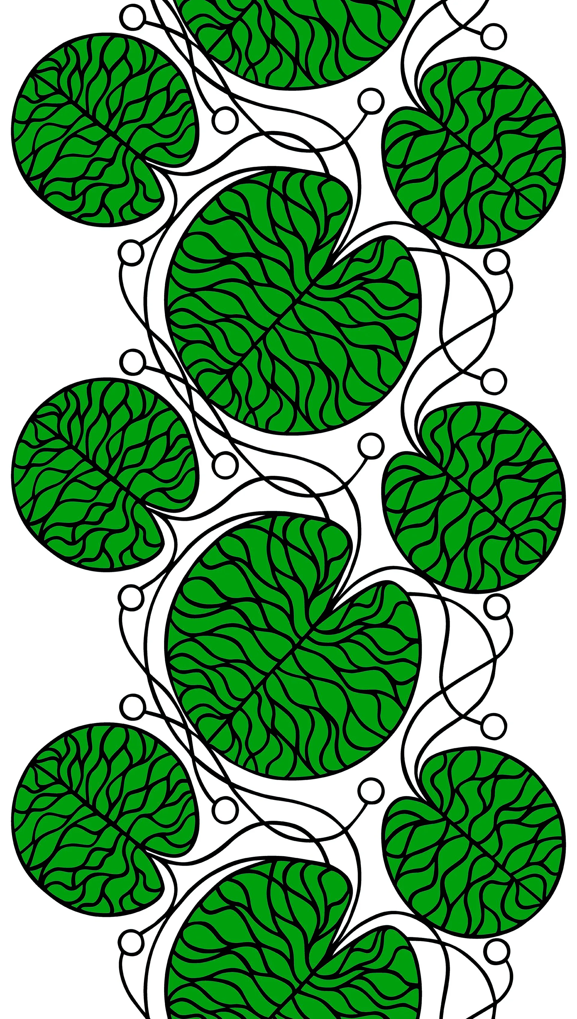 Tela Bottna, verde, verde Marimekko