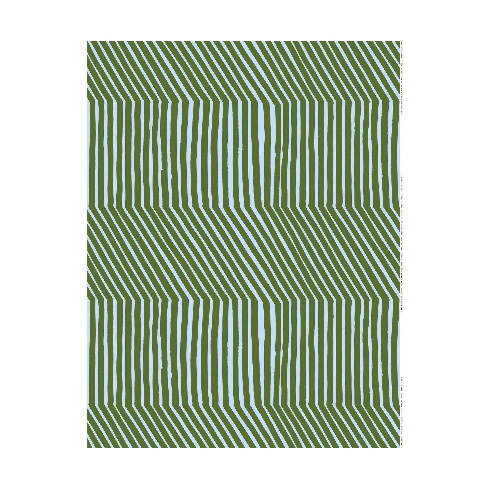 Tela de algodón Kalasääski, Forest green-light blue Marimekko