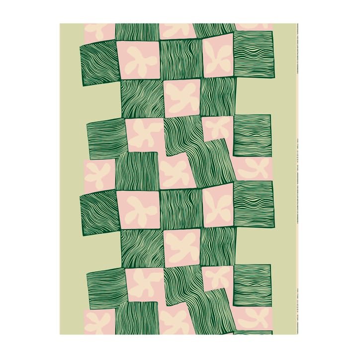 Tela de algodón Korkeuksissa, verde-rosa Marimekko