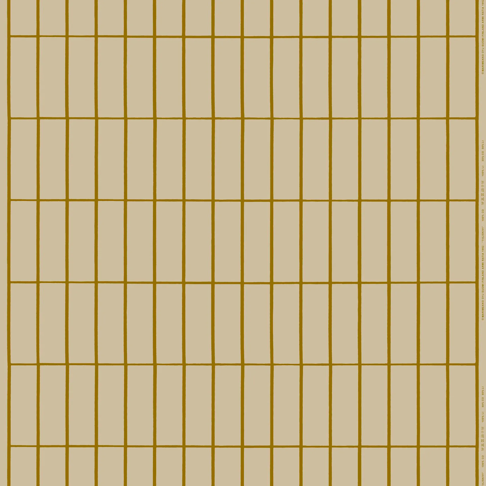 Tela de algodón-lino Tiiliskivi, linen-olive Marimekko