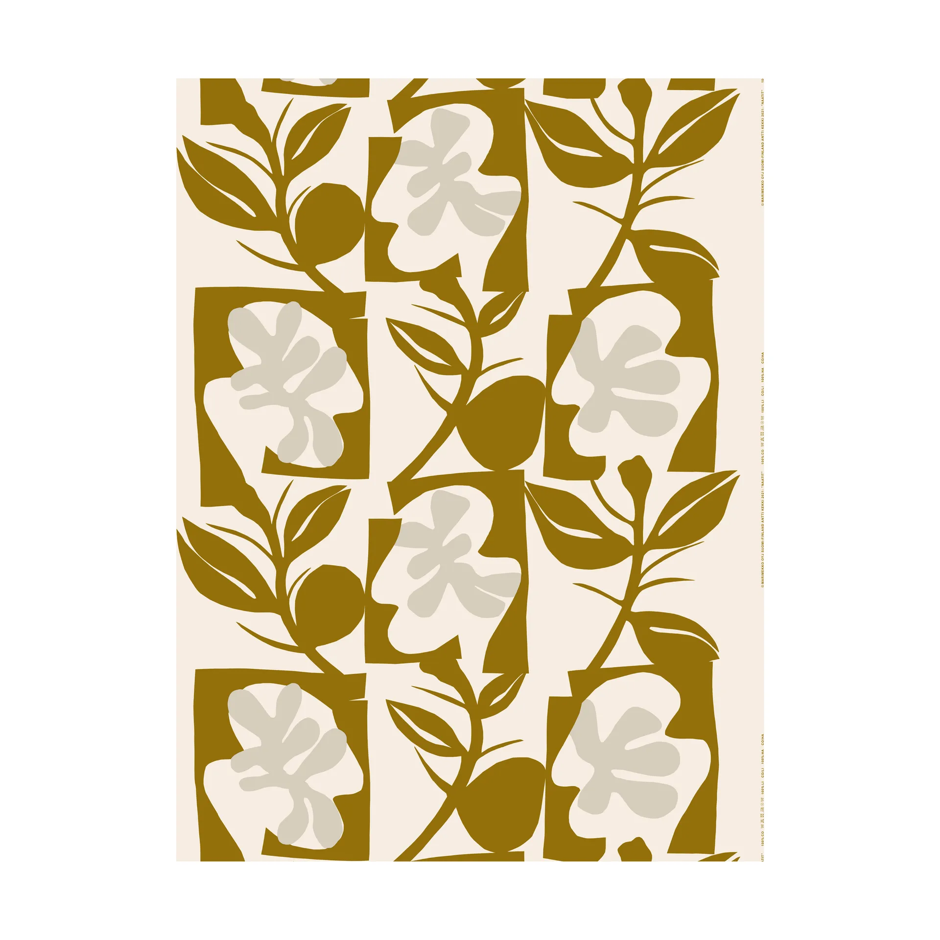 Tela de algodón Naatit, cotton-olive gray Marimekko