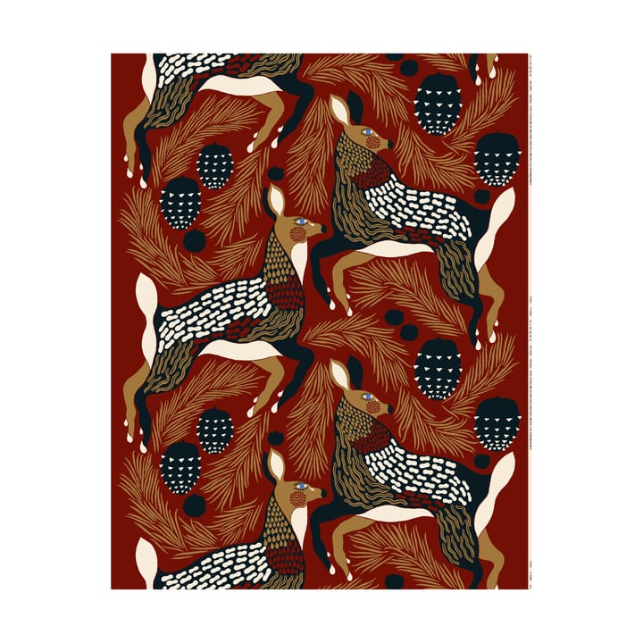 Tela de algodón Peura - Red-beige-dark blue - Marimekko