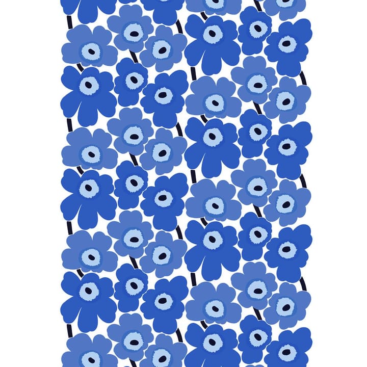 Tela de algodón Pieni Unikko, blanco-azul Marimekko