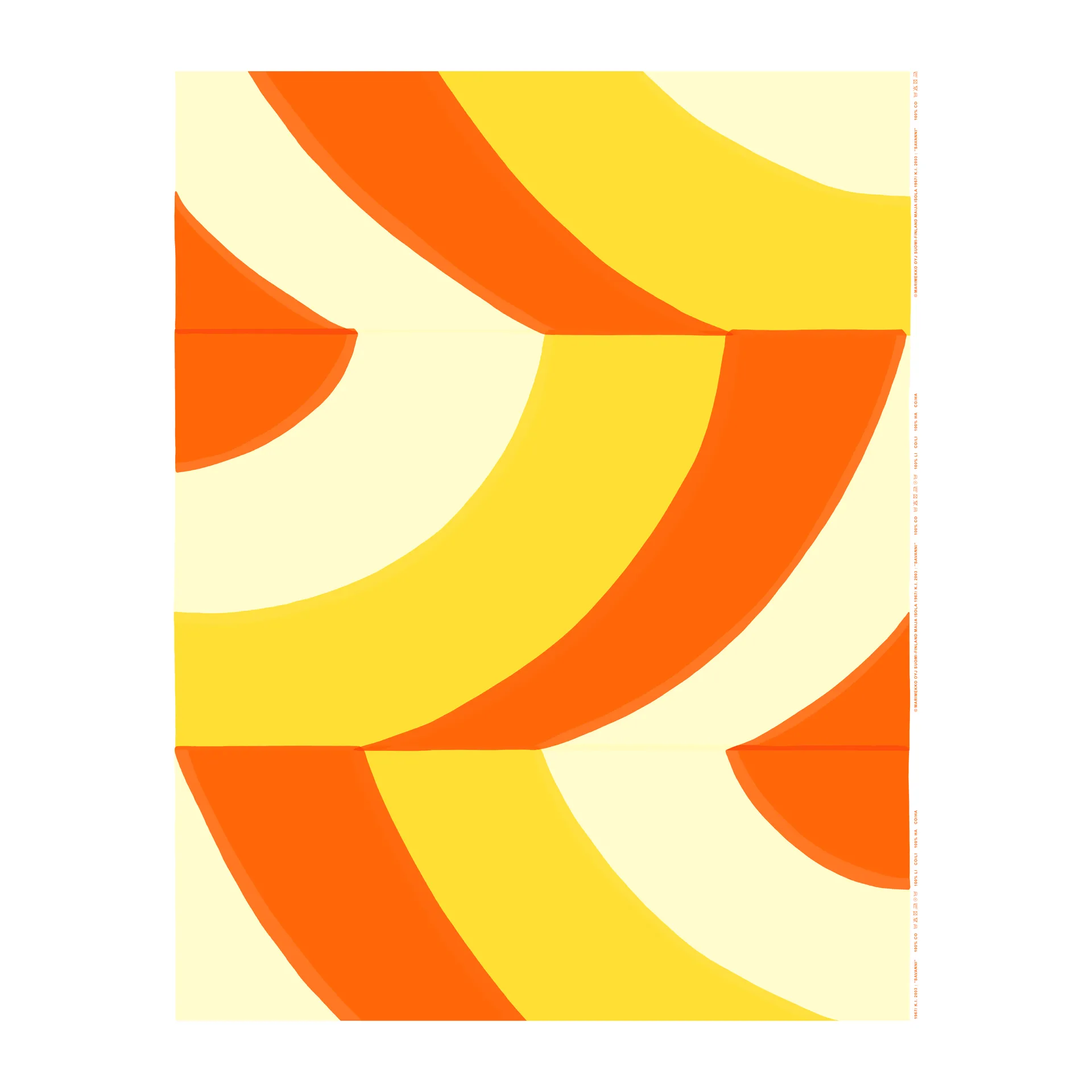 Tela de algodón Savanni, Rojo-amarillo Marimekko