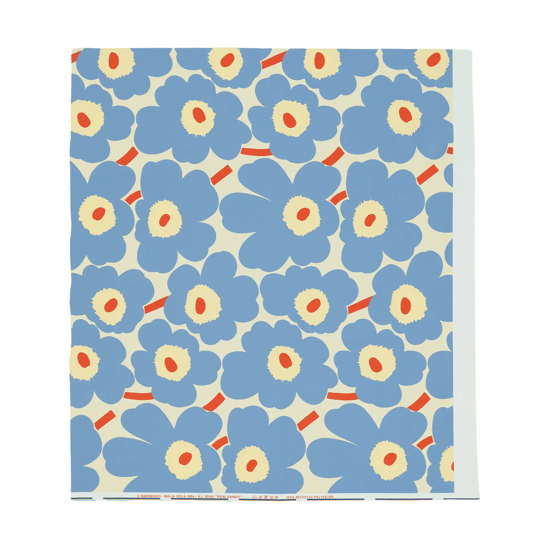 Tela de exterior Pieni Unikko, Off white-light blue-melon-orange red Marimekko