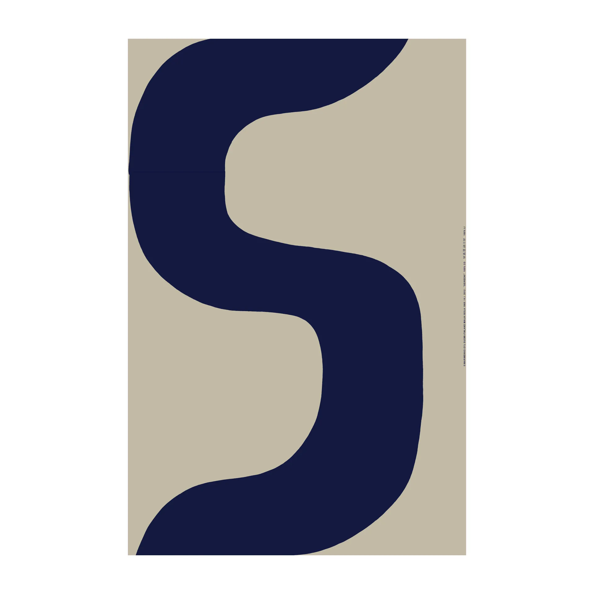 Tela de lino Seireeni, Lino-azul oscuro Marimekko