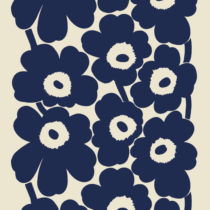 Tela de lino Unikko - azul oscuro - Marimekko