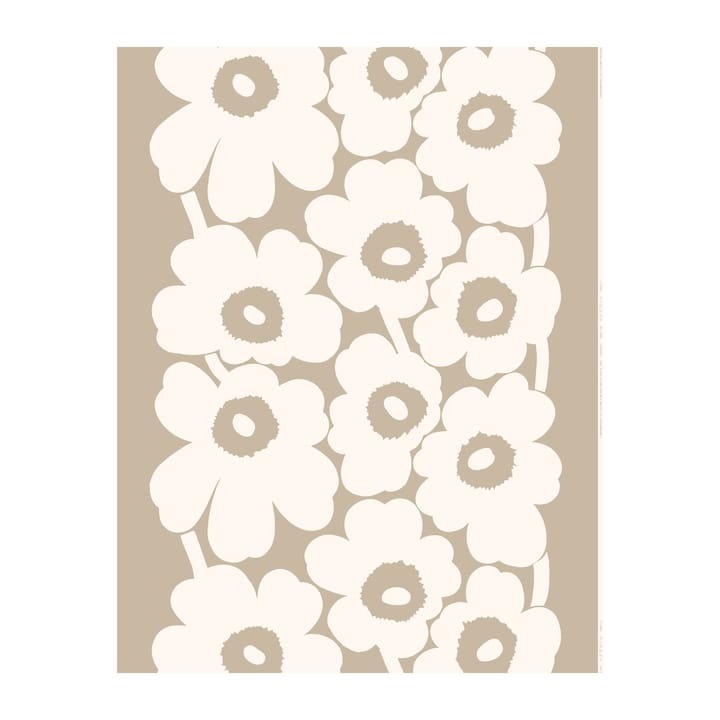 Tela de lino Unikko - beige-blanco - Marimekko
