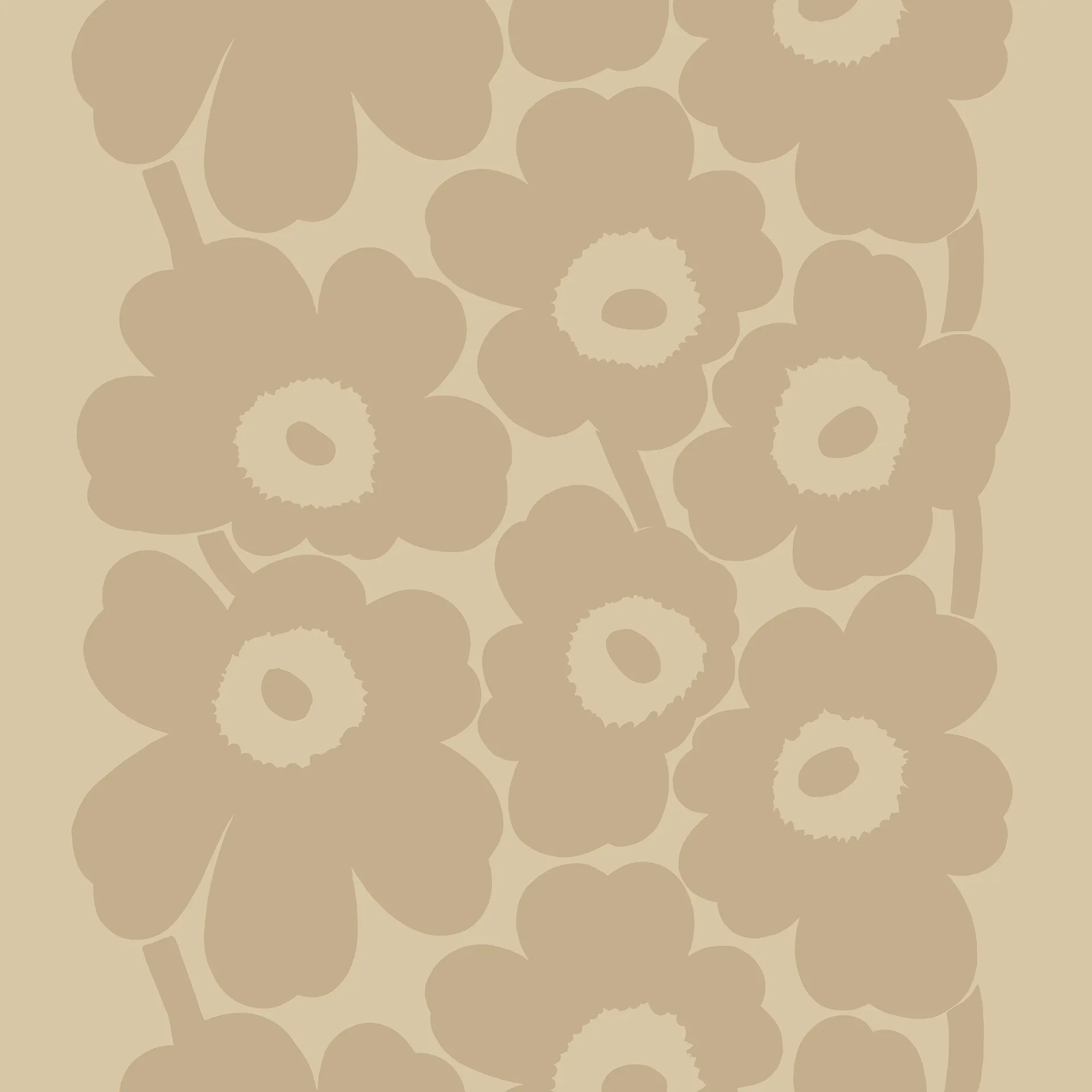 Tela de lino Unikko, Beige Marimekko