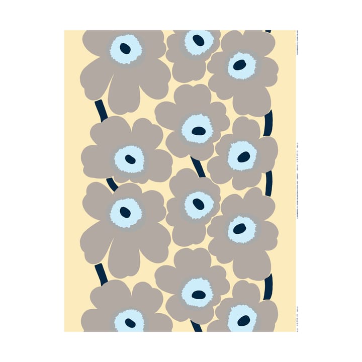 Tela de lino Unikko - Sand-grey-pale blue - Marimekko