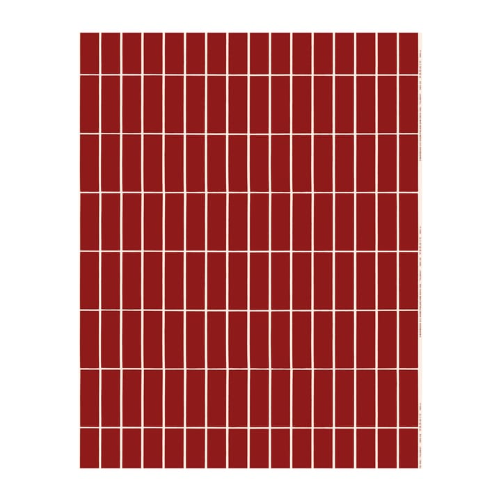 Tela de satén Tiiliskivi - Rojo-beige - Marimekko