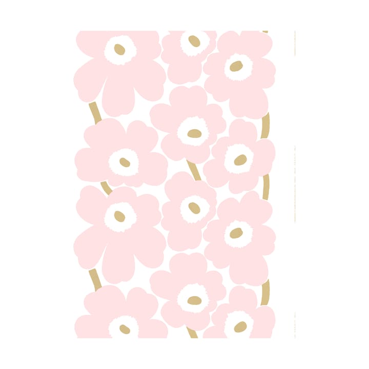 Tela de satén Unikko - White-Light pink-gold - Marimekko