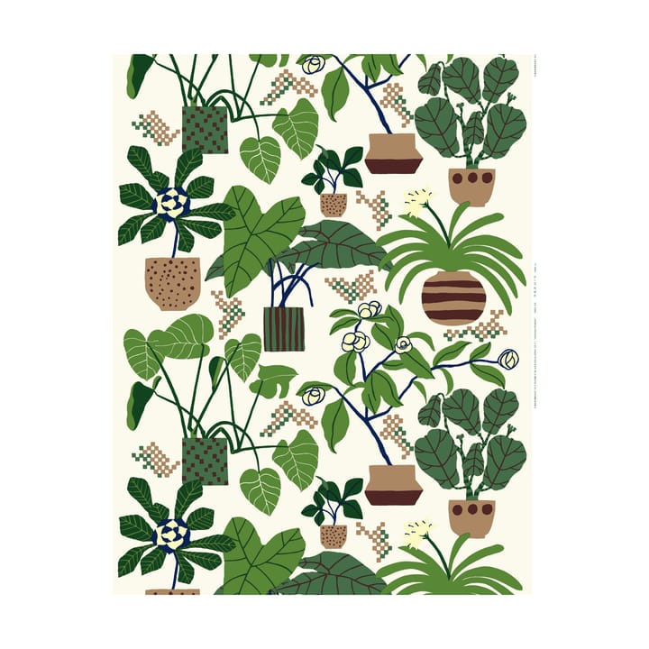  Tela Ikkunaprinssi - Off-white-green-brown - Marimekko