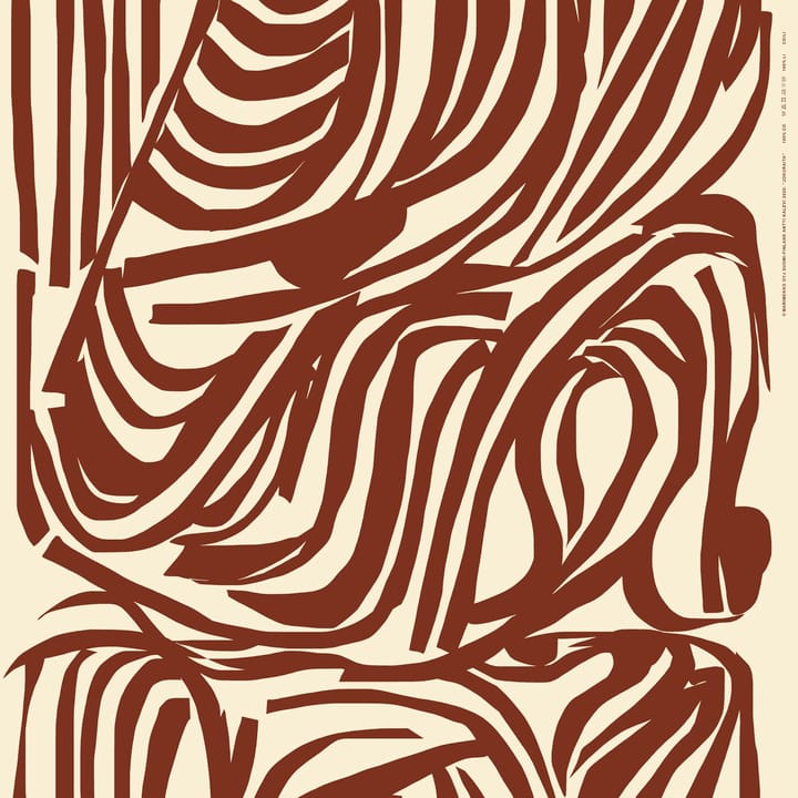 Tela Jokuraita algodón-lino - Beige-marrón - Marimekko
