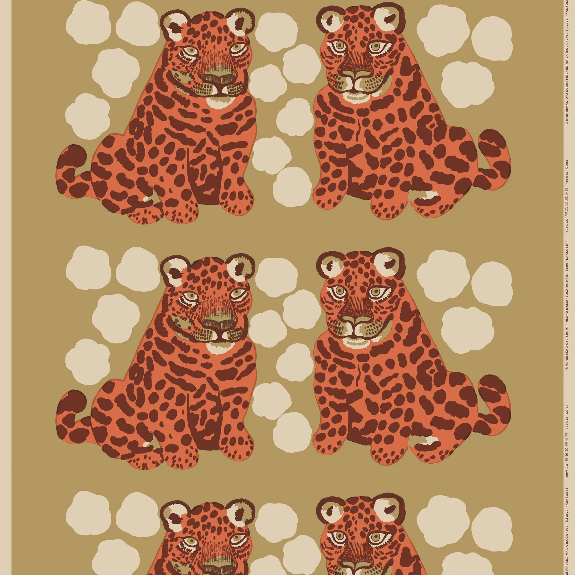 Tela Kaksoset, Beige-naranja-marrón Marimekko