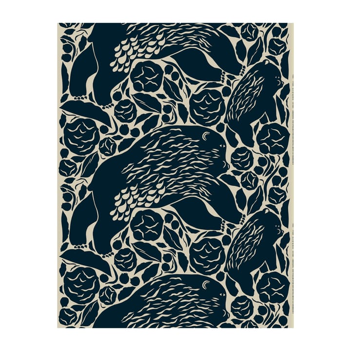 Tela Karhuemo algodón-lino, azul oscuro Marimekko