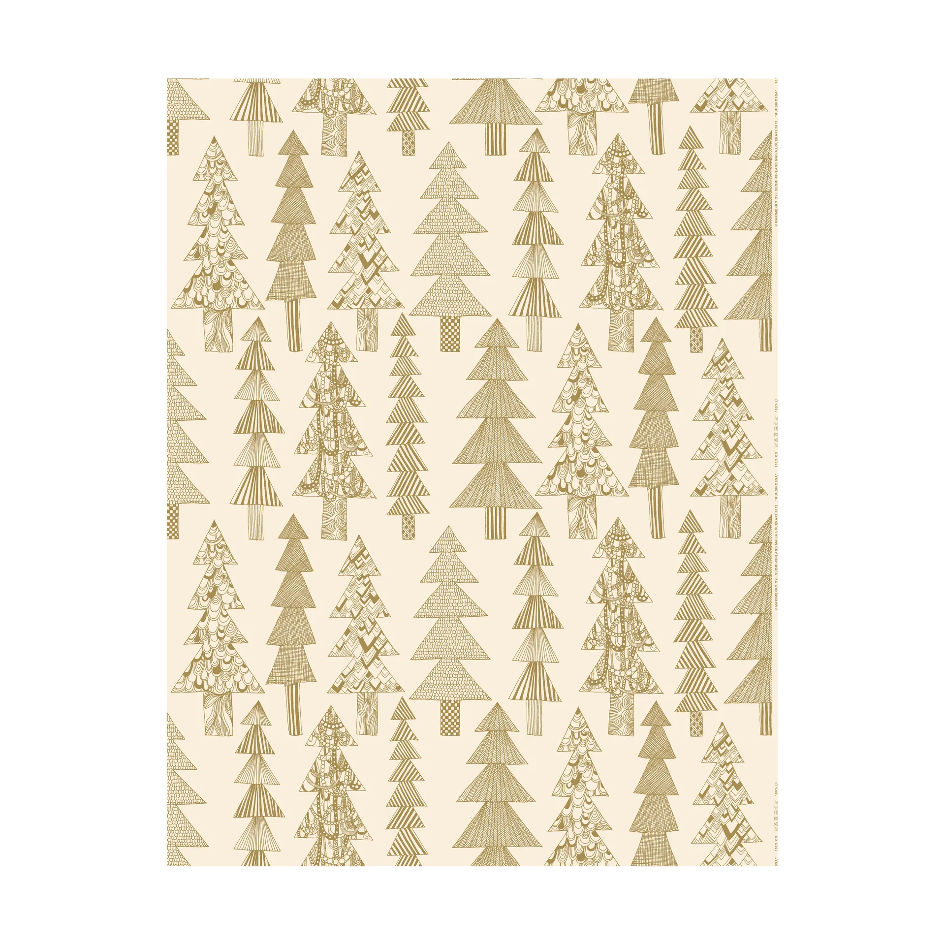 Tela Kuusikossa algodón, Cotton-gold Marimekko