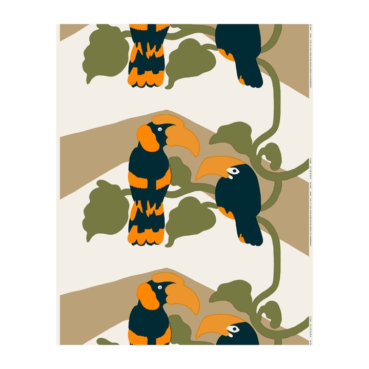 Tela Pepe, Off white-marrón-naranja Marimekko