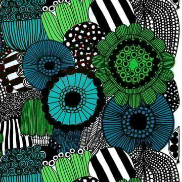 Tela Pieni Siirtolapuutarha - azul-verde (Finlandia 100 años) - Marimekko