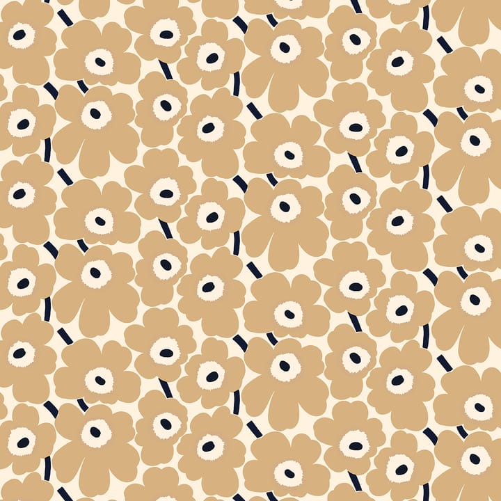Tela Pieni Unikko algodón - blanco natural-beige-azul oscuro - Marimekko